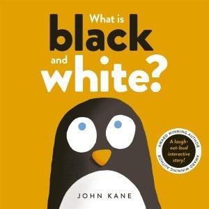 Front cover of the book, what is black and white featuring a picture of a penguin